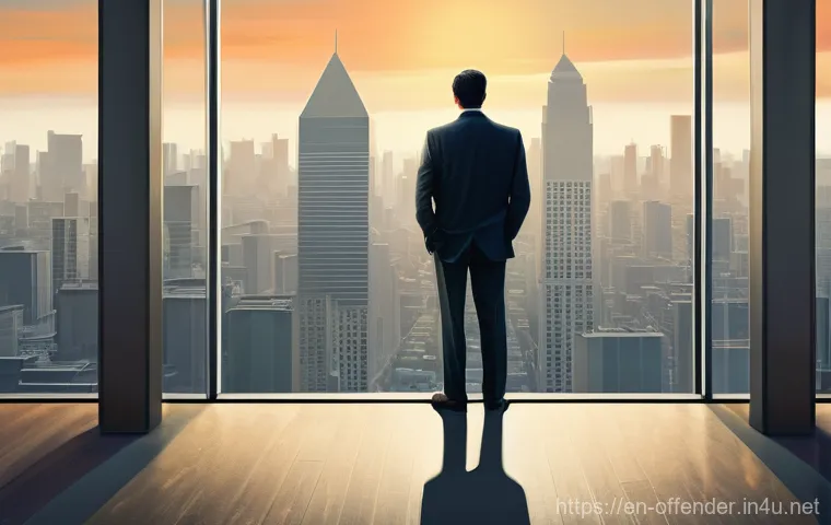 흉악범죄자의 무기징역 선고 사례 - A solitary figure, seen from the back, stands before a large, stylized hourglass. On one side of the...